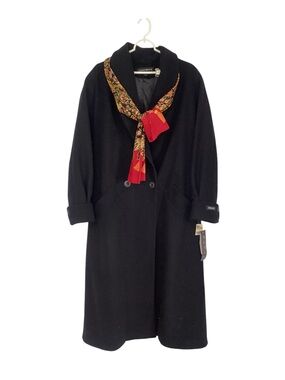 NWT Donny Brook Black Wool Blend Long Trench Coat Oversized Jacket Womens 16W